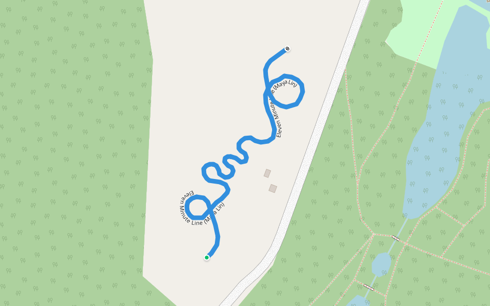 Eleven Minute Line (Maya Lin) walking route map in Knislinge