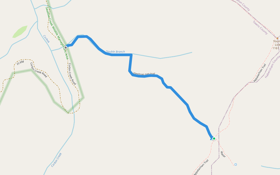 steeltrap gap trail walking route map in Hiawassee