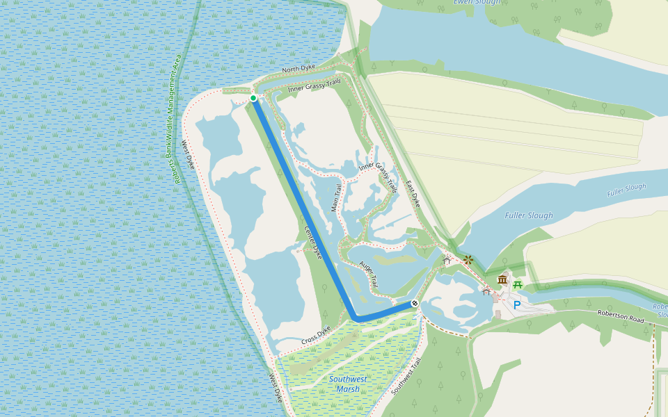 Center Dyke walking route map in Delta