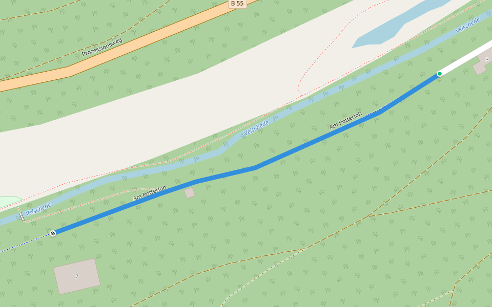 Am Potterloh walking route map in Lennestadt
