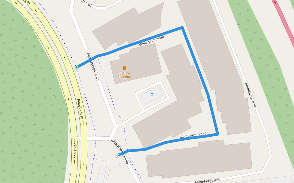 Albins promenad walking route map in Rosersberg