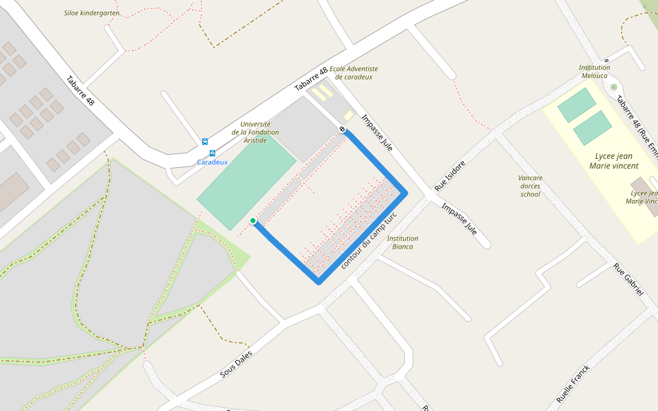 contour du camp turc walking route map in Port-au-Prince