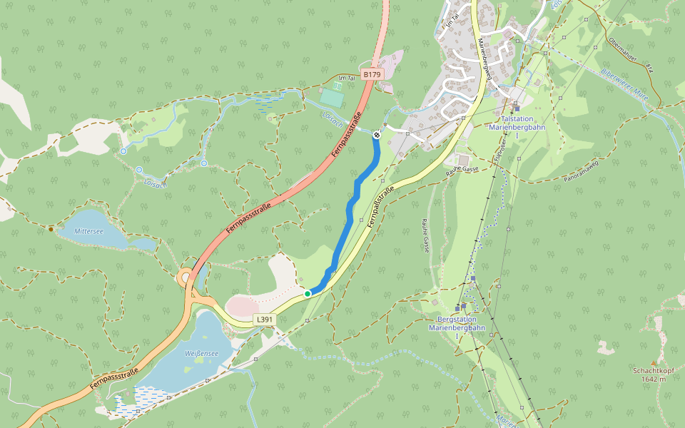 Pfarrer Fink Weg walking route map in Biberwier
