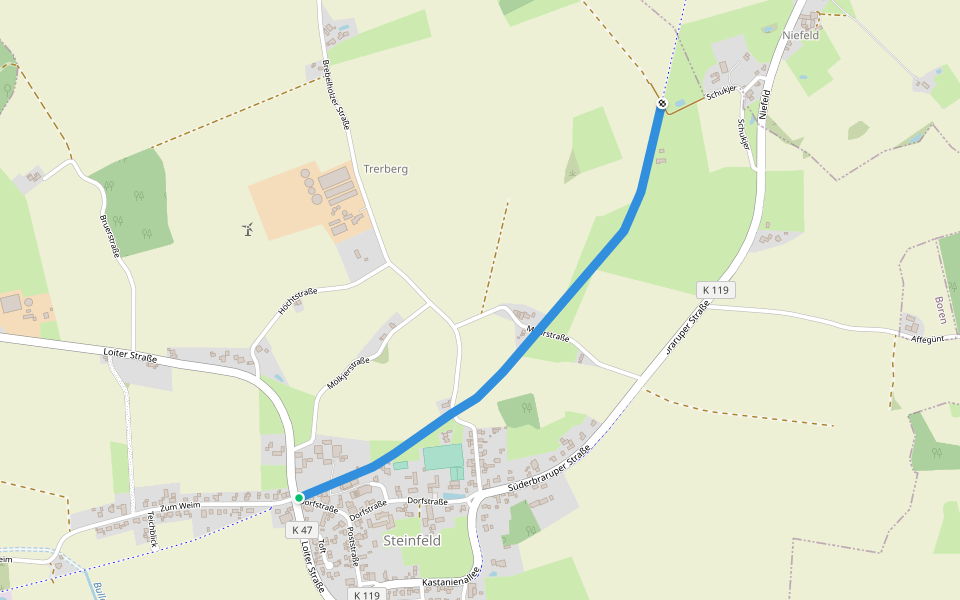 Alte Kreisbahntrasse walking route map in Steinfeld