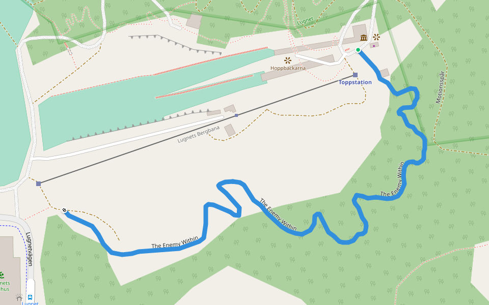 The Enemy Within walking route map in Falun