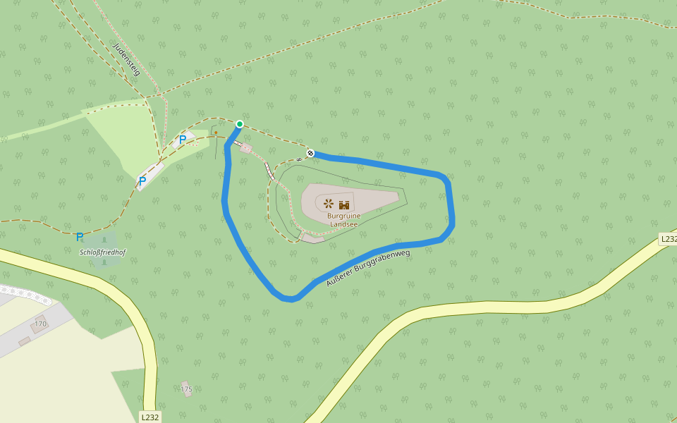 Äußerer Burggrabenweg walking route map in Landsee