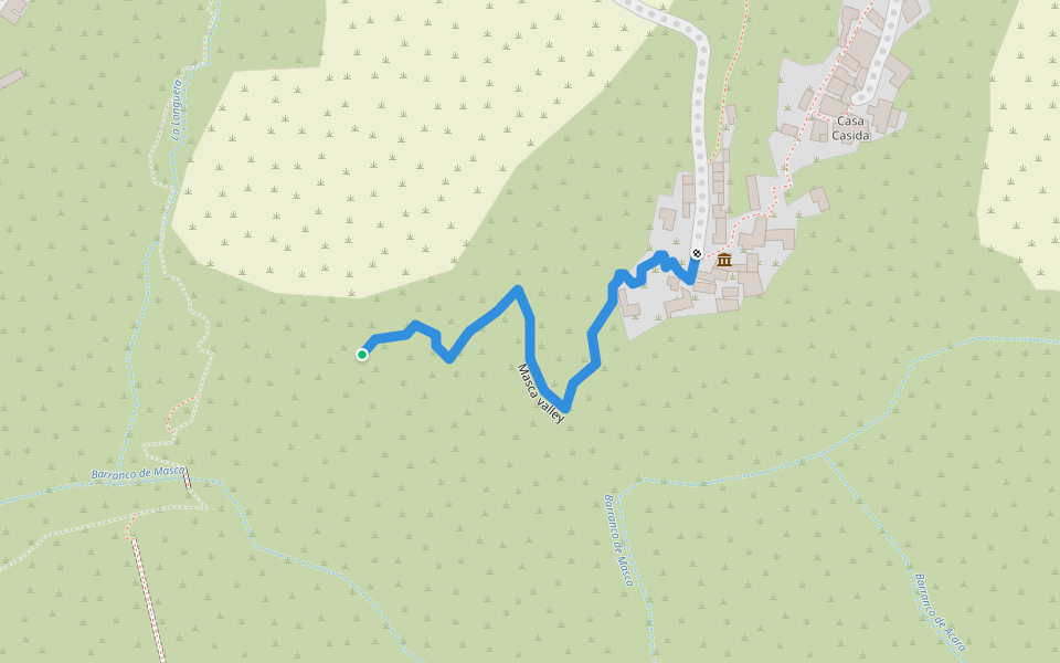 Masca valley walking route map in Buenavista del Norte
