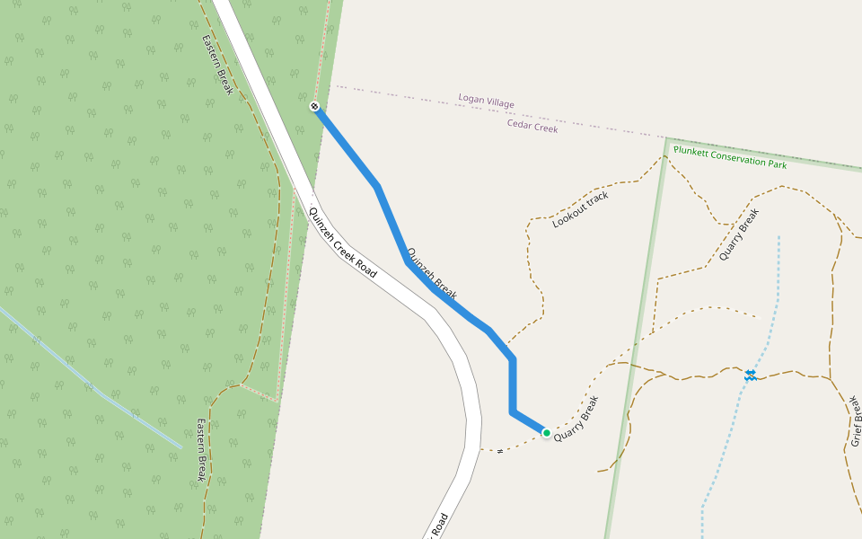 Quinzeh Break walking route map in Logan Village