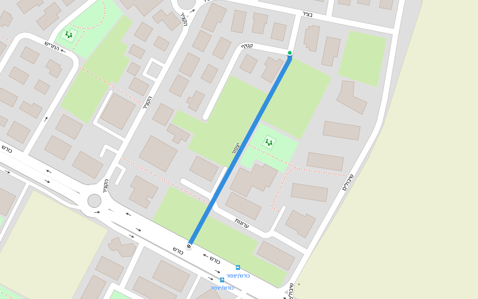 יצפור walking route map in Afula