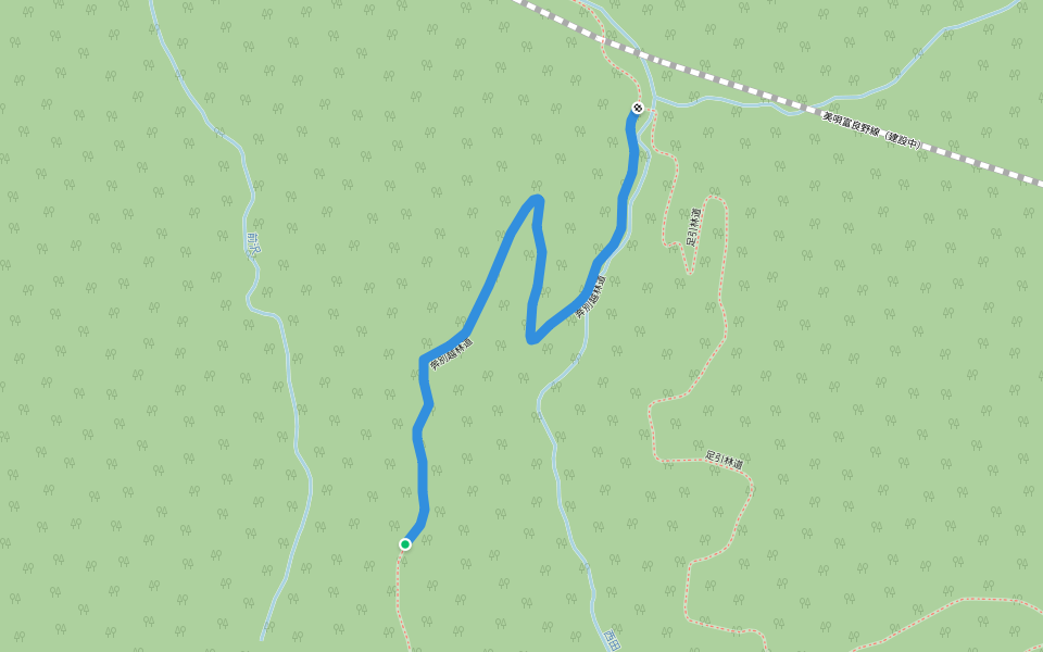 奔別越林道 walking route map in Bibai