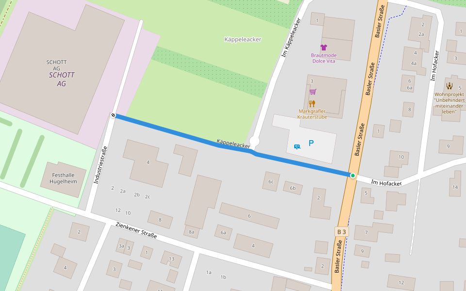 Käppeleacker walking route map in Müllheim im Markgräflerland
