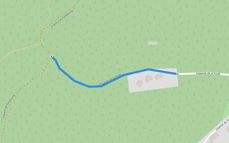 Impasse de la Forêt walking route map in Mutzig