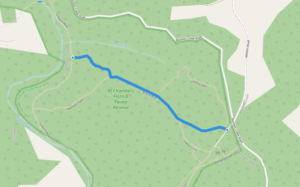 Acacia Walk walking route map in Pakenham Upper