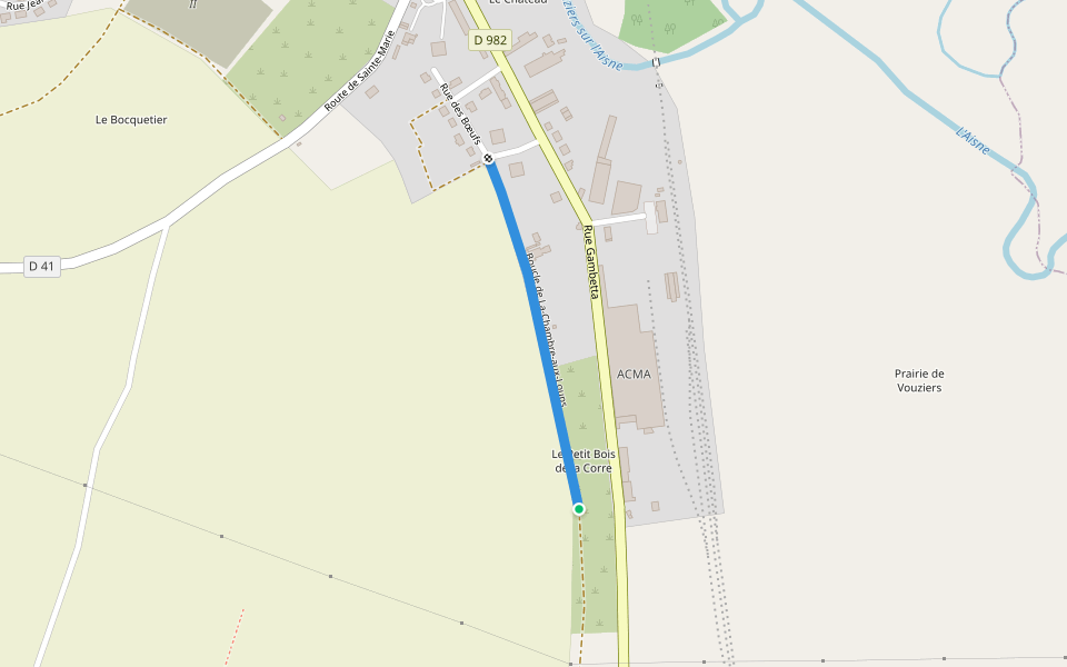 Boucle de La-Chambre-aux-Loups walking route map in Vouziers