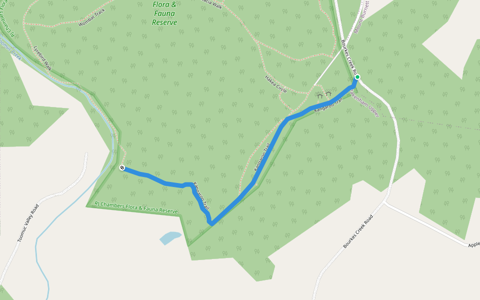 Kangaroo Trail walking route map in Pakenham Upper