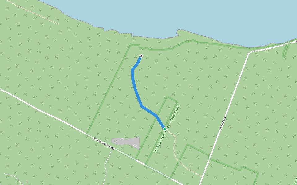 Grants Trail walking route map in Pointe Aux Pins