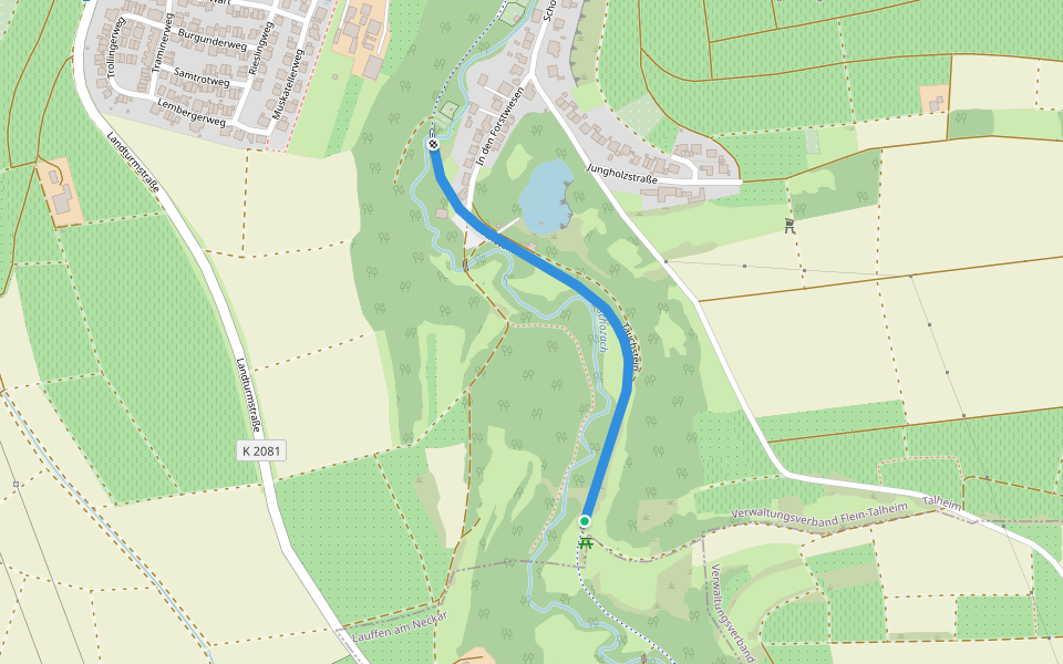 Tauchstein walking route map in Talheim