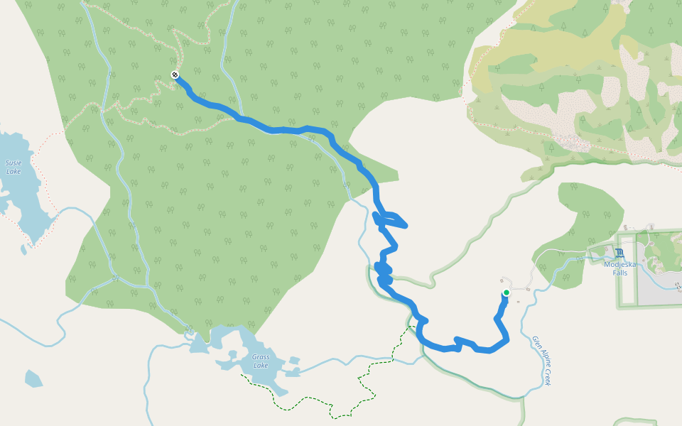 Glen Alpine Trail walking route map in Tahoma