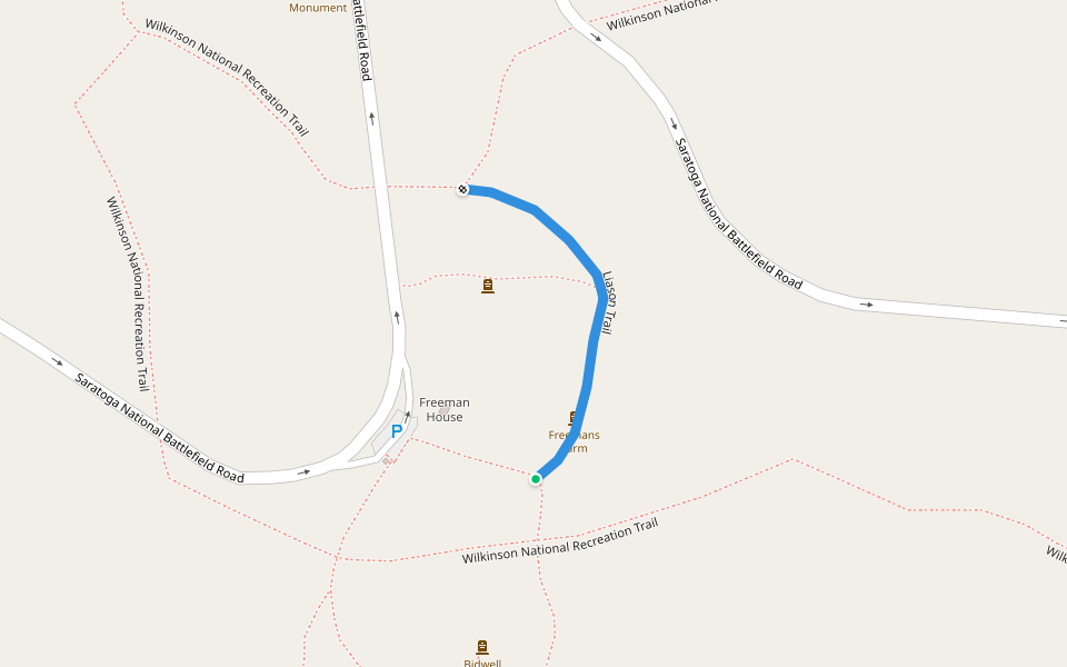 Liason Trail walking route map in Stillwater