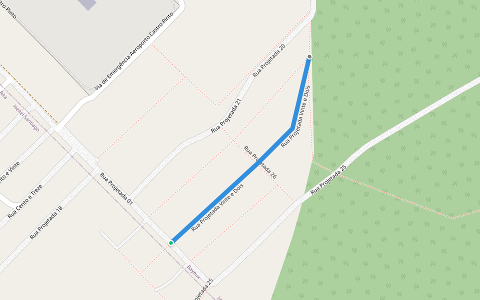 Rua Projetada Vinte e Dois walking route map in Santa Rita