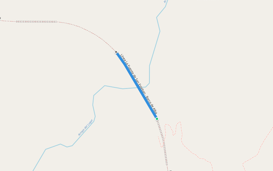 Puente del Lugar walking route map in La Fregeneda