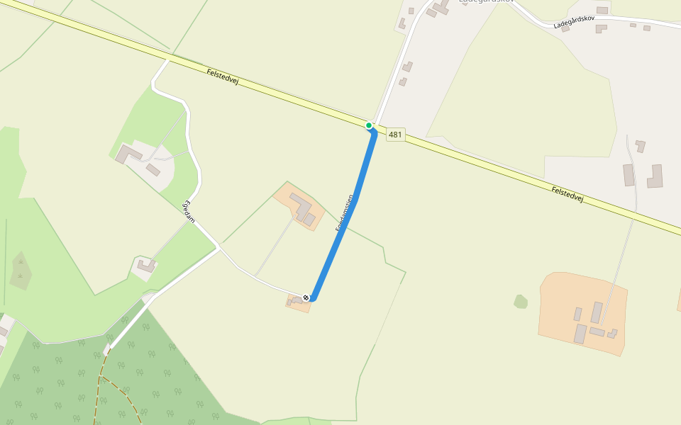 Egedamstien walking route map in Gråsten