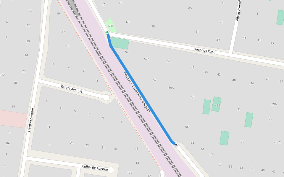 Brentwood Warrawee link path walking route map in Warrawee