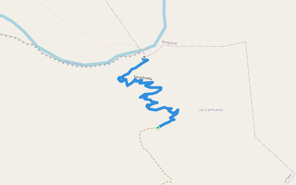 Escarihuela walking route map in Ferreirola