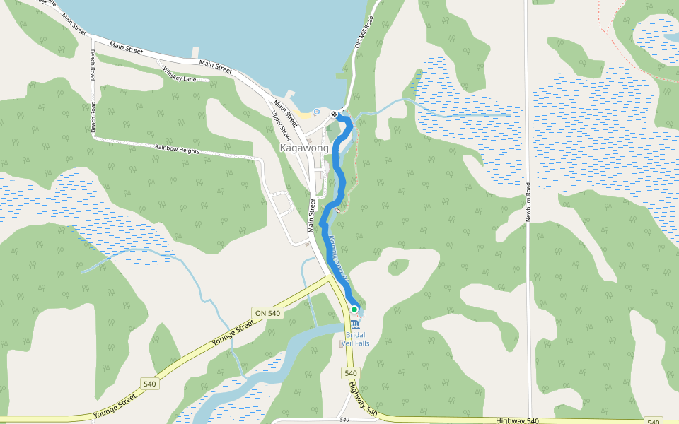 Info Trail walking route map in Kagawong