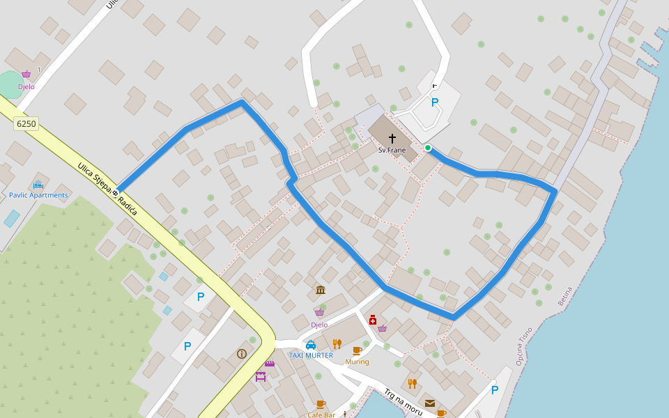 Vladimira Nazora walking route map in Cetina