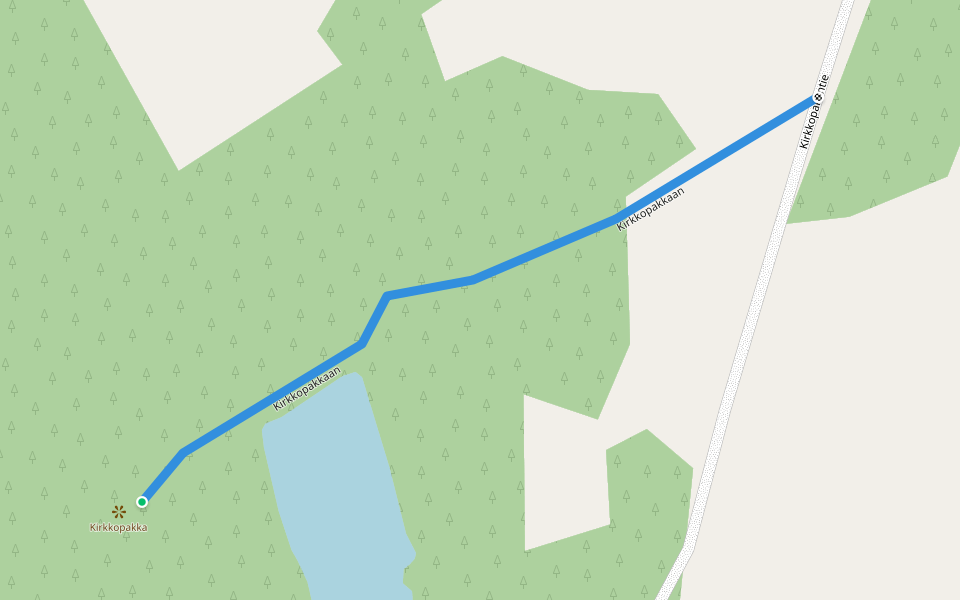 Kirkkopakkaan walking route map in Alavus