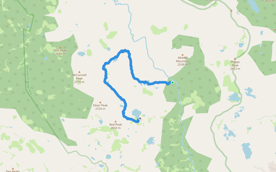 McConnell Lake Loop walking route map in Emerald Bay