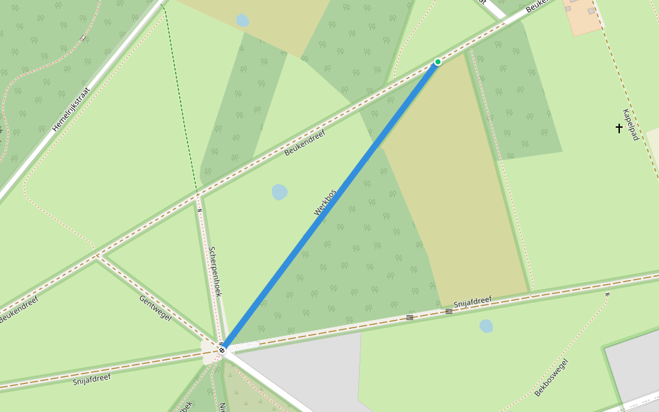 Werkbos walking route map in De Pinte
