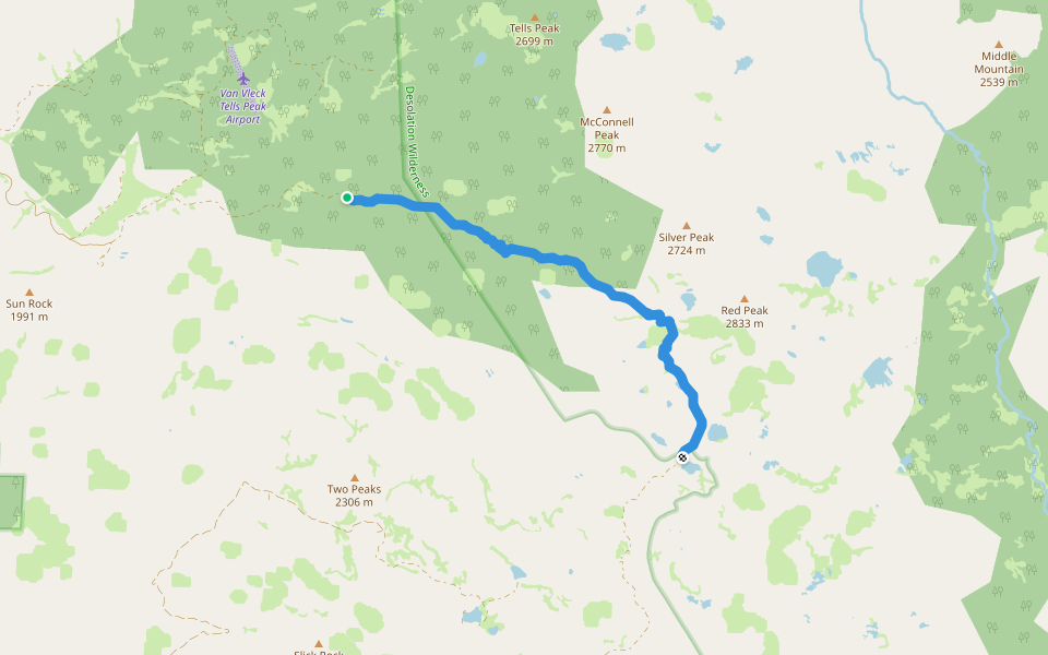 Red Peak (15E08.2) walking route map in Jones Place