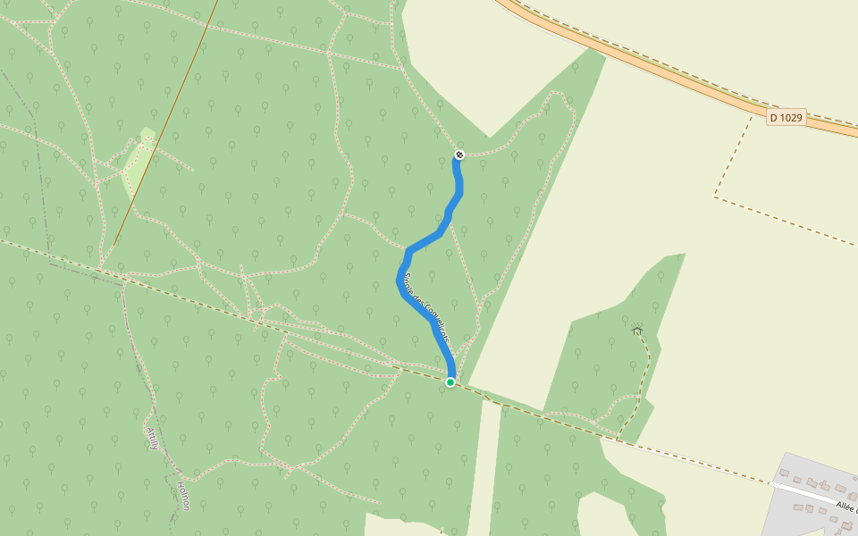 Single des Coquelicots walking route map in Holnon