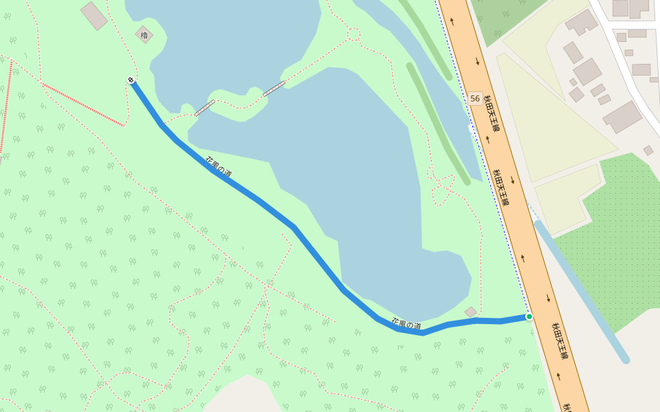 花風の道 walking route map in Katagami