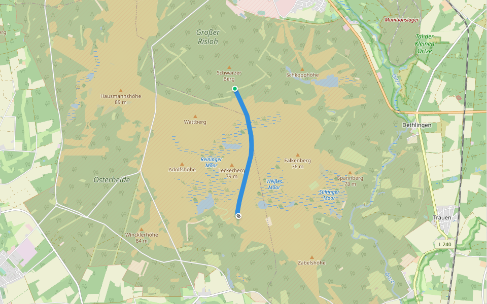 Reininger Weg walking route map in Munster