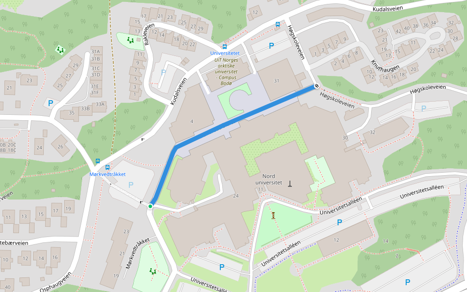 Mørkvedtråkket walking route map in Bodø