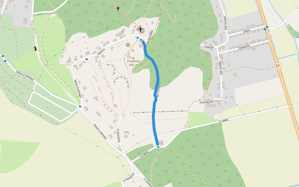 Na Vyhlídce walking route map in Krnov