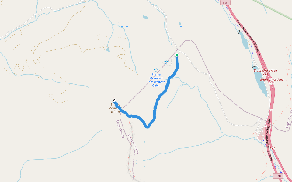 Shrine Ridge Tr. No. 2016 walking route map in Red Cliff