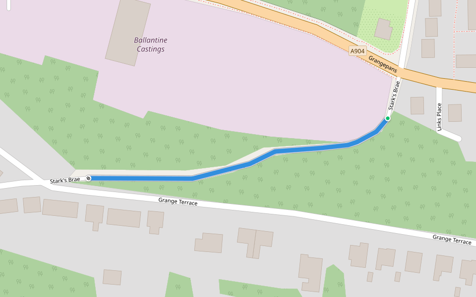 Stark's Brae walking route map in Bo'ness
