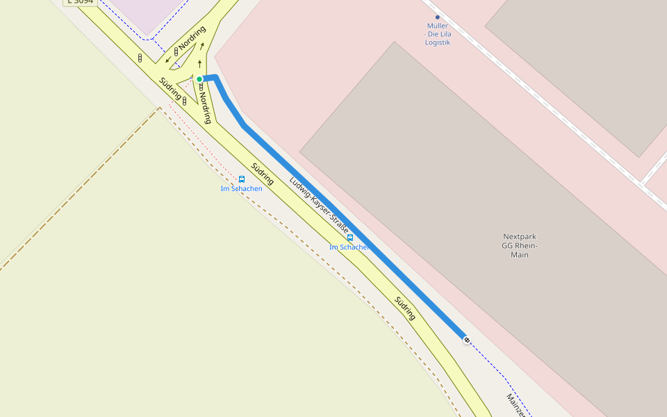 Ludwig-Kayser-Straße walking route map in Groß-Gerau