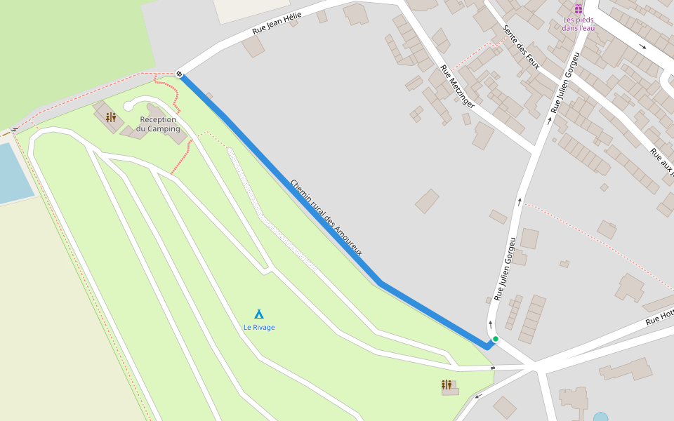 Chemin rural des Amoureux walking route map in Yport