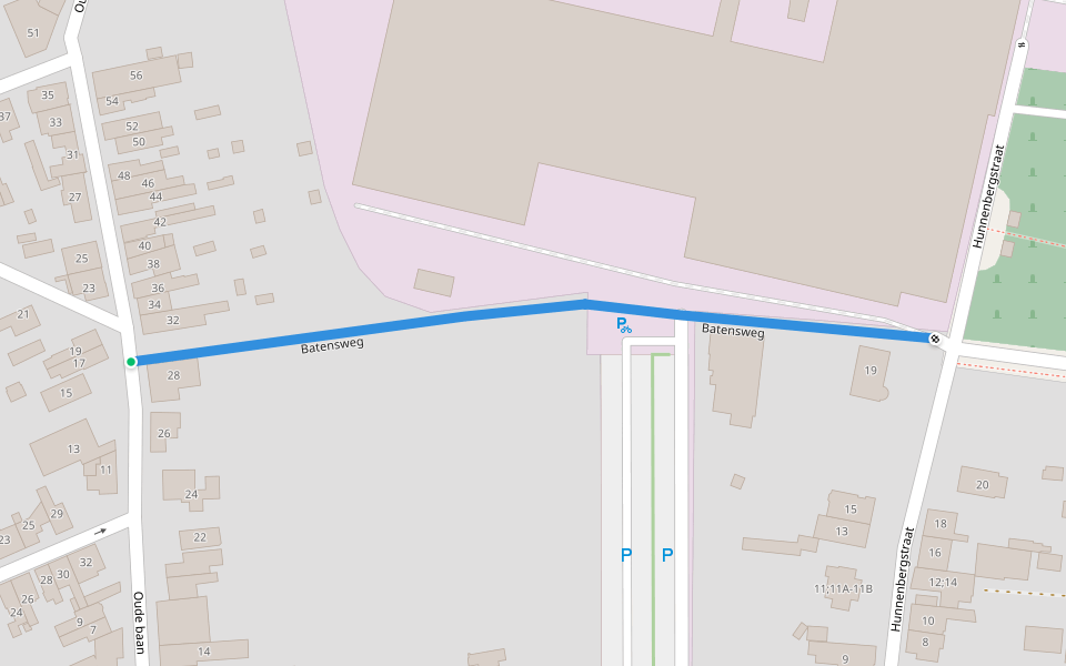 Batensweg walking route map in Dendermonde