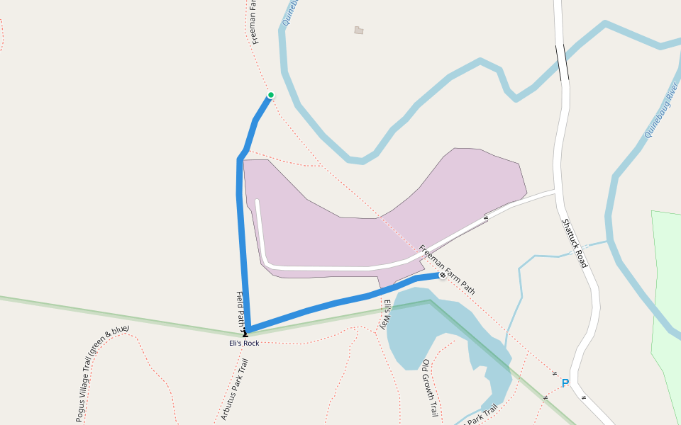 Field Path walking route map in Sturbridge