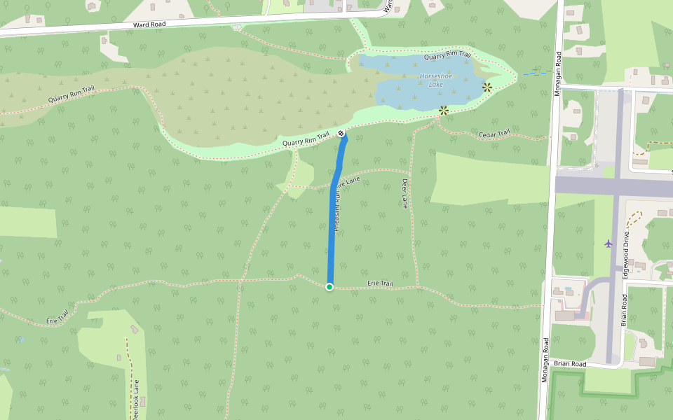 Pheasant Run walking route map in Kelleys Island