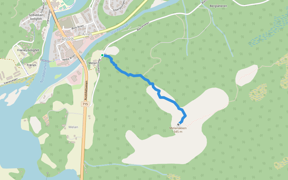 Nakkasprinten walking route map in Å