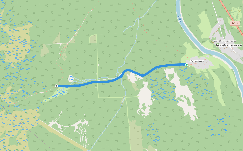 заросшая walking route map in Vaskinichi