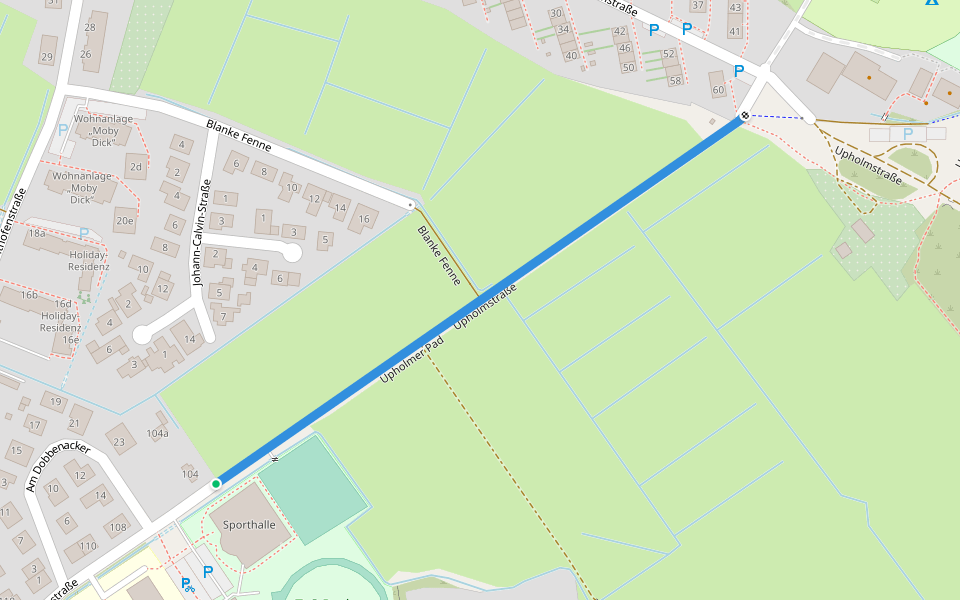 Upholmer Pad walking route map in Borkum