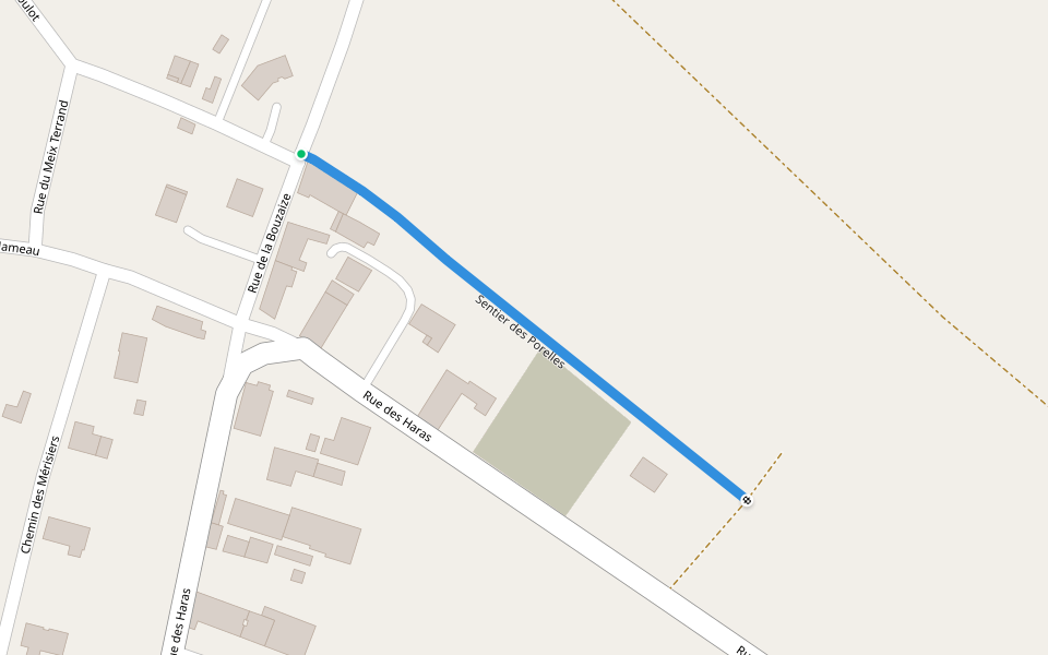 Sentier des Porelles walking route map in Meursanges